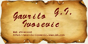 Gavrilo Ivošević vizit kartica